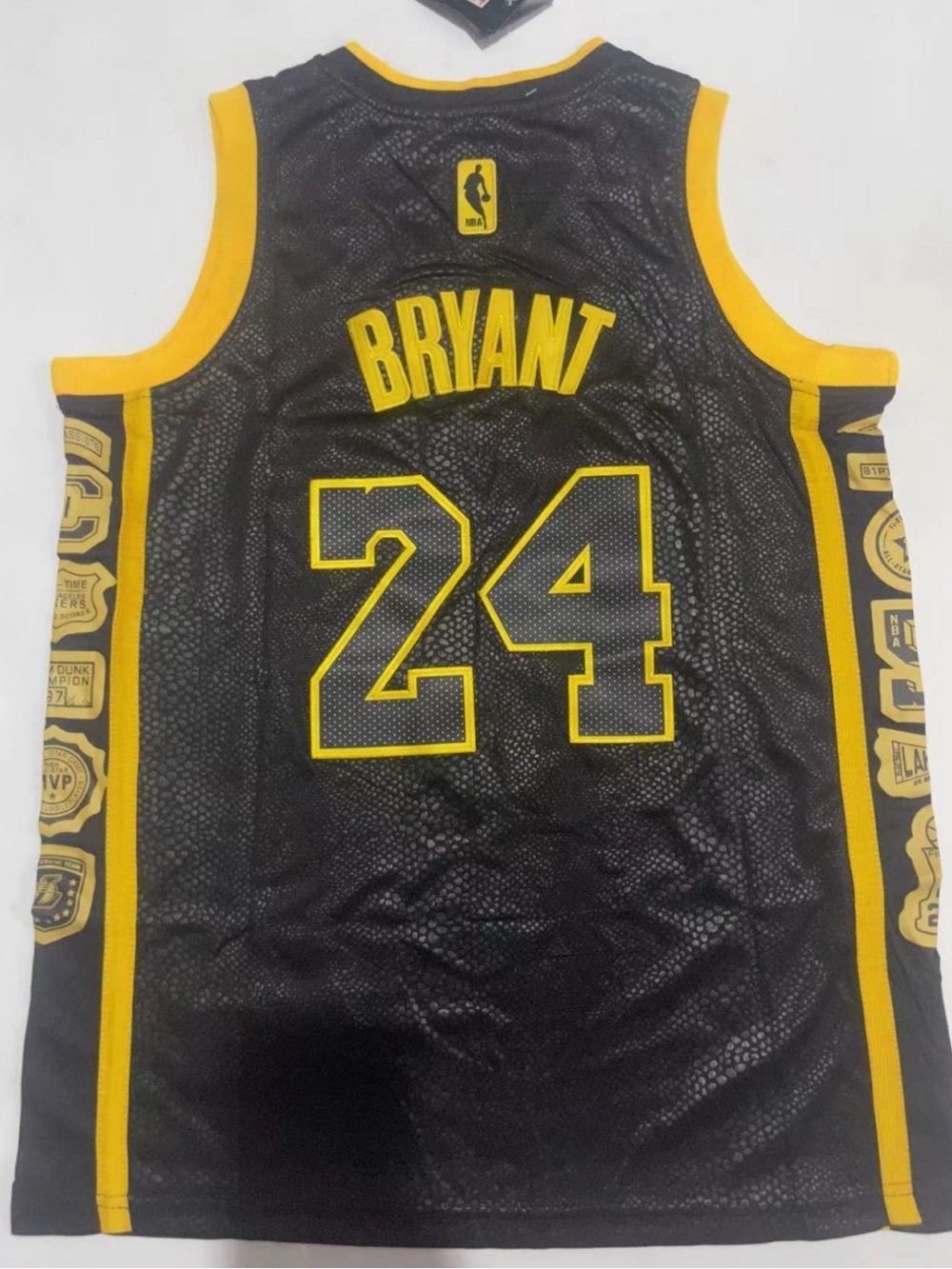 Los Angeles Lakers #24 Black and Yellow Basketball Jersey - Bryant